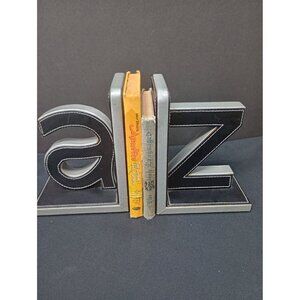 Modern, A to Z,  Alpha to Zed,  2 Tone Vinyl Covered Bookends